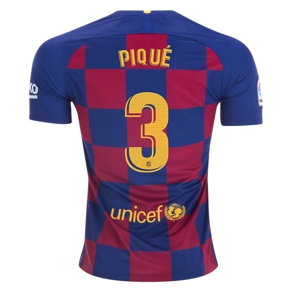 Camiseta Barcelona NO.3 Pique Primera equipación 2019-2020 Azul Rojo